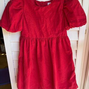 Gap Kids Puff Sleeve Corduroy Dress Size L (10) - Kids | Color: Modern Red